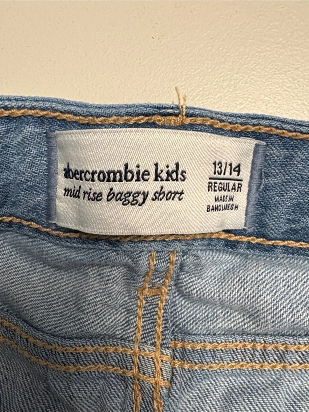 Abercrombie & Fitch Light Blue Distressed Jean Shorts
